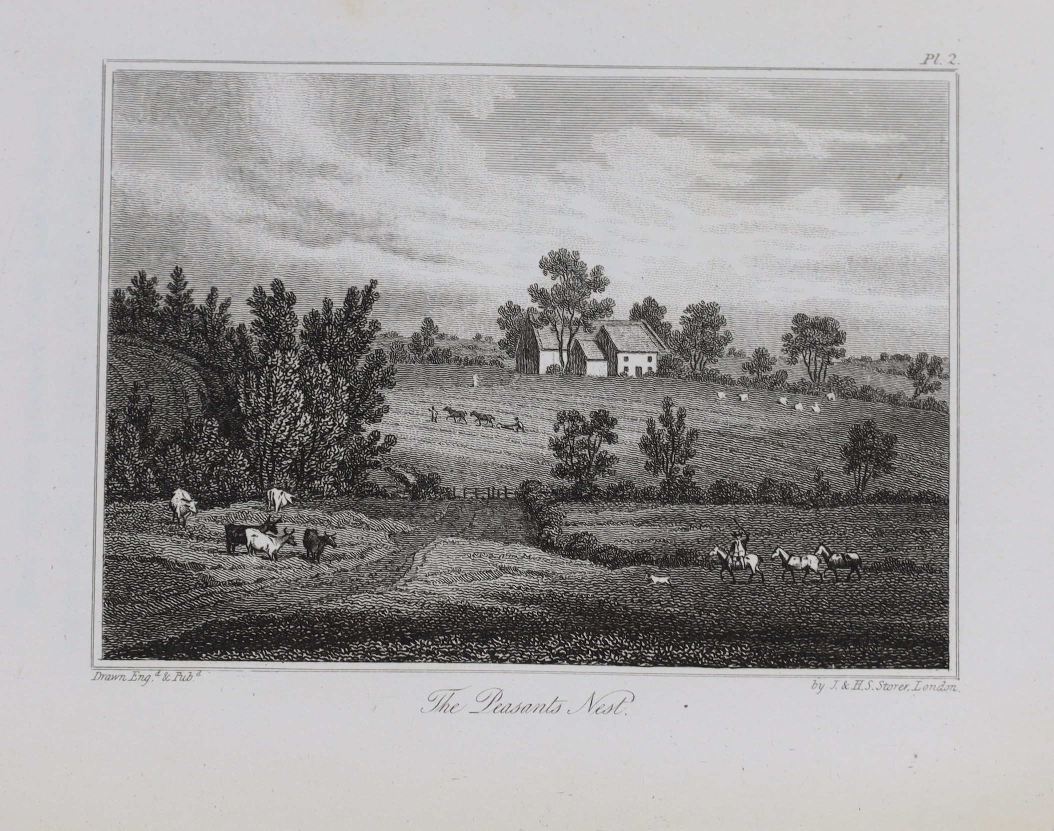 BUCKS: (Storer, James) The Rural Walks of Cowper; displayed in a series of views near Olney, Buckinghamshire ... with Descriptive Sketches, and a Memoir of the Poet's Life ... 16 plates, half title; old marbled boards wi